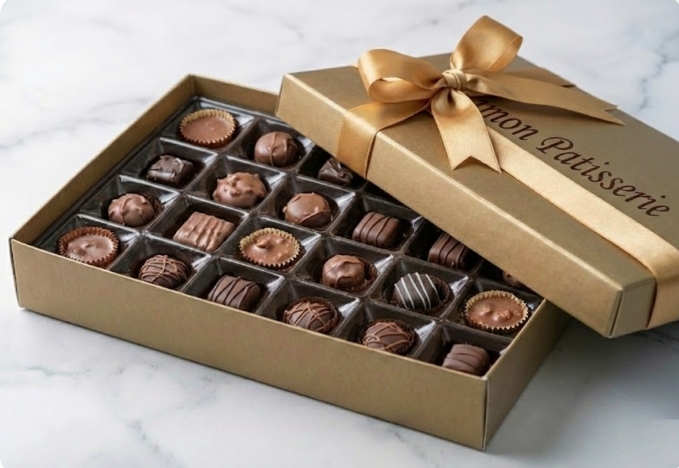 Hediyelik 1 Kg El Yapımı Lüks Çikolata Aranjmanı Özel Tasarım Kutu Adana pasta